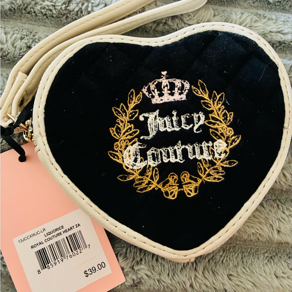 Juicy Couture Black and Cream Heart wallet, wristlet